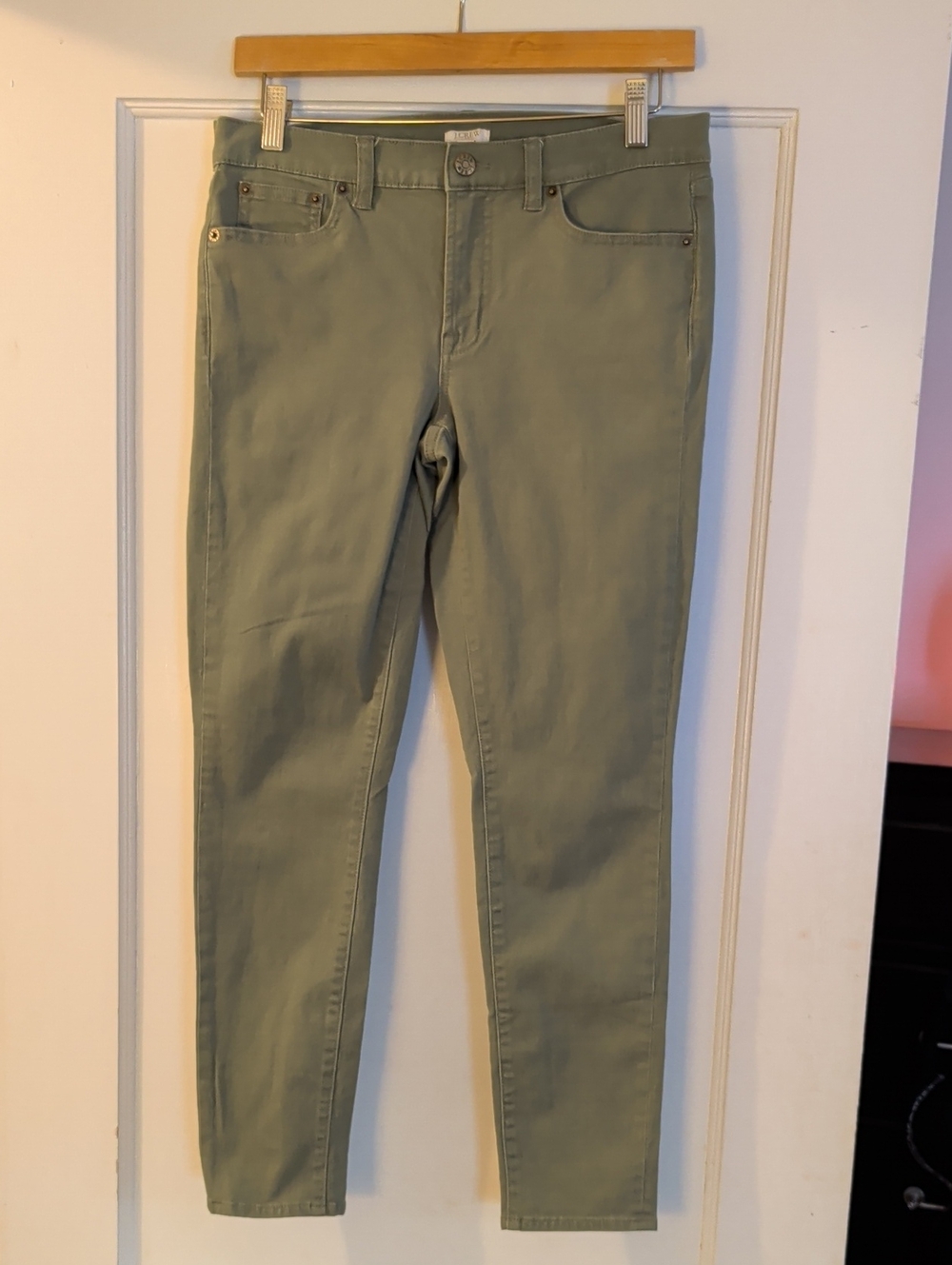 J. Crew Olive Green Skinny Jeans, Sz 27